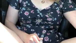 Hotwife Masturbates in Car After a Stressful Day at Work – Horny Whore
