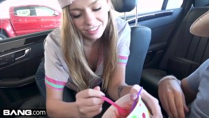 Tomboy teen Alex Blake POV fuck in a car